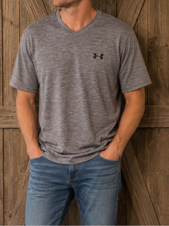 Under Armour Other - Under Armour Men’s Gray Heather V-Neck Performance Tee